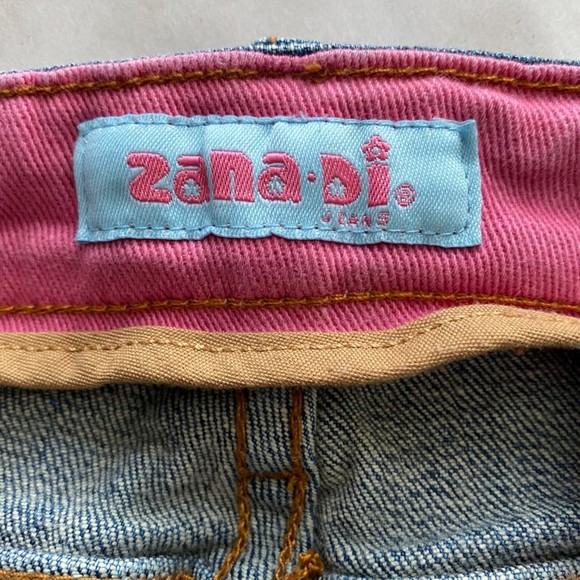 Zana Di Jeans Floral Embroidery + Gems Stretch Denim Pants Boot Cut Blue Size 9 - Picture 12 of 15